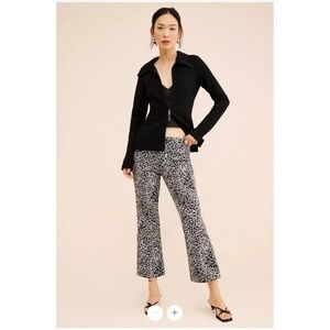 Maeve Anthropologie The Margot Kick Flare Cropped Floral Indie Boho Chic Pants S